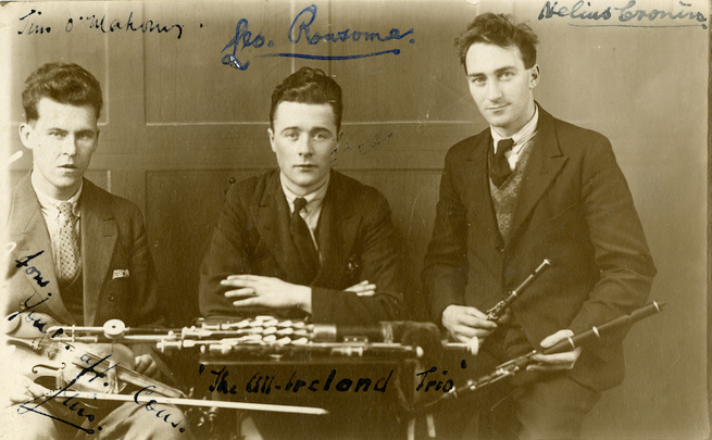 The All-Ireland Trio : Séamus O'Mahony, Leo Rowsome, and Neilus Cronin / unidentified photographer